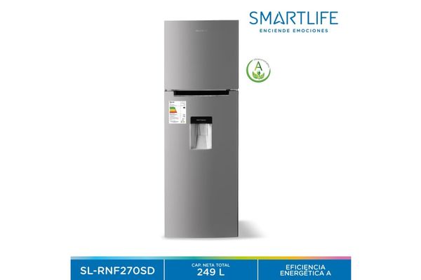 Refrigerador SMARTLIFE Frío Seco con Dispensador Inox 249 L en Itau