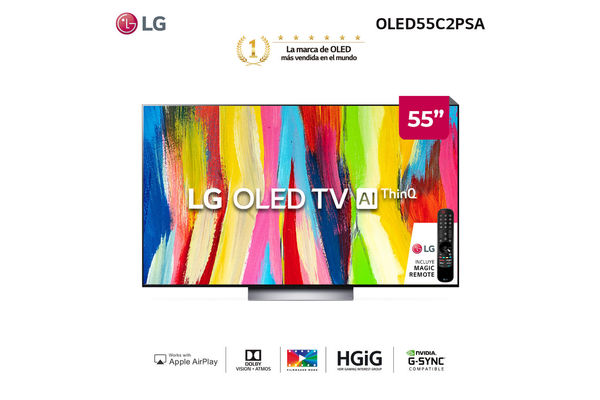 Smart TV LG 55" OLED AI ThinQ con Magic Remote OLED55C2PSA en Itau