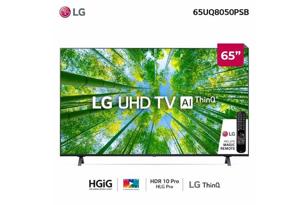 Smart TV LG 65" UHD 4k  ai smart tv 65uq8050psb en Itau