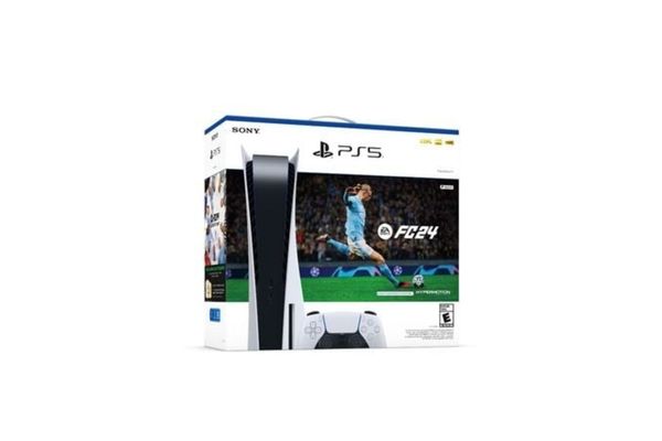Consola SONY PS5 Standard 825GB con joystick y juego FC 24 en Itau