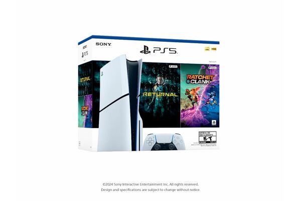 Consola SONY PS5 PlayStation 5 Standard Slim - Incluye 2 juegos (Returnal + Ratchet & Clank) en Itau